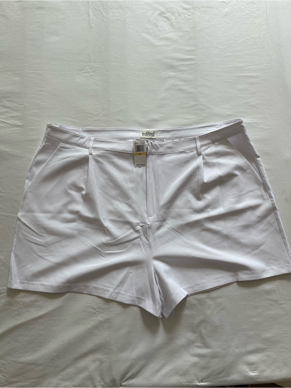 Edited by Remi Bader Womens White Pleated Dress Shorts‎ ERW3003 Size 26W NWT